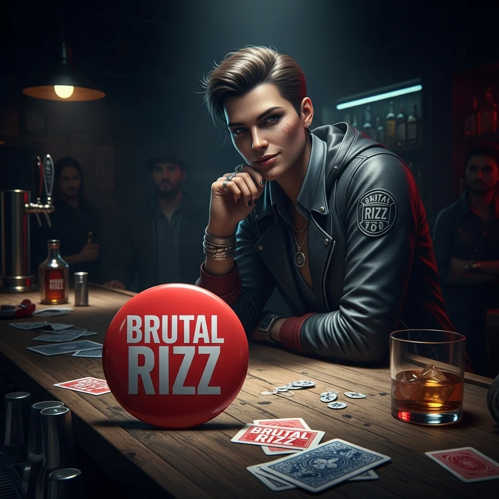 Brutal Rizz Button Lines with Confidence