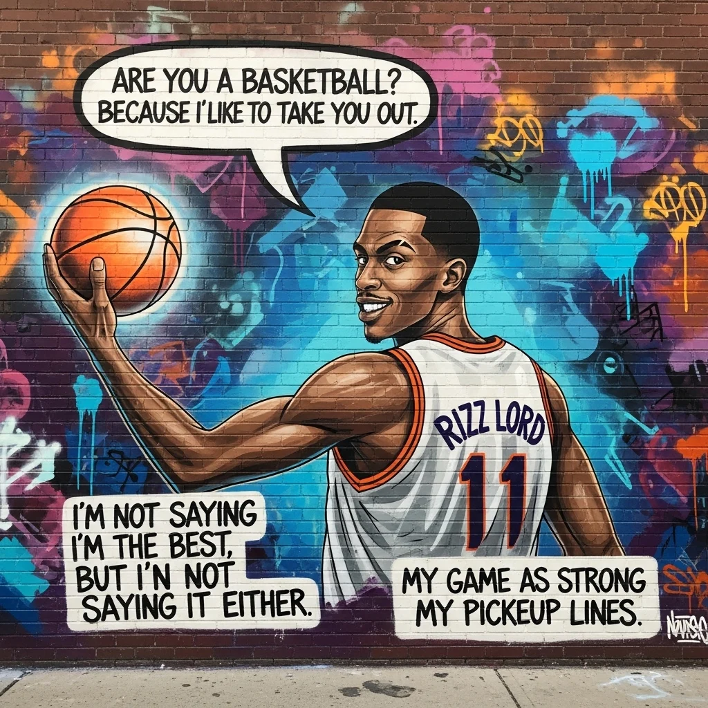 Confident Basketball Rizz Lines with Swagger