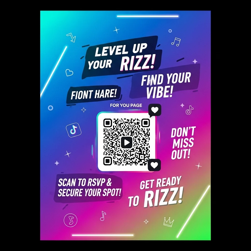 TikTok Rizz Party Flyer Call to Action Phrases