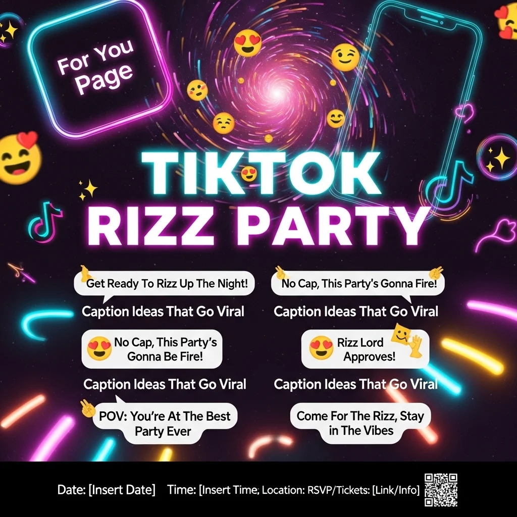 TikTok Rizz Party Flyer Caption Ideas That Go Viral