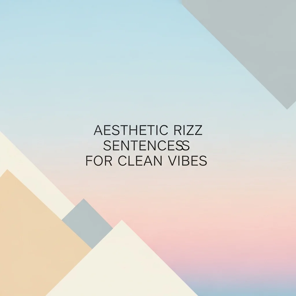 Aesthetic Rizz Sentences for Clean Vibes