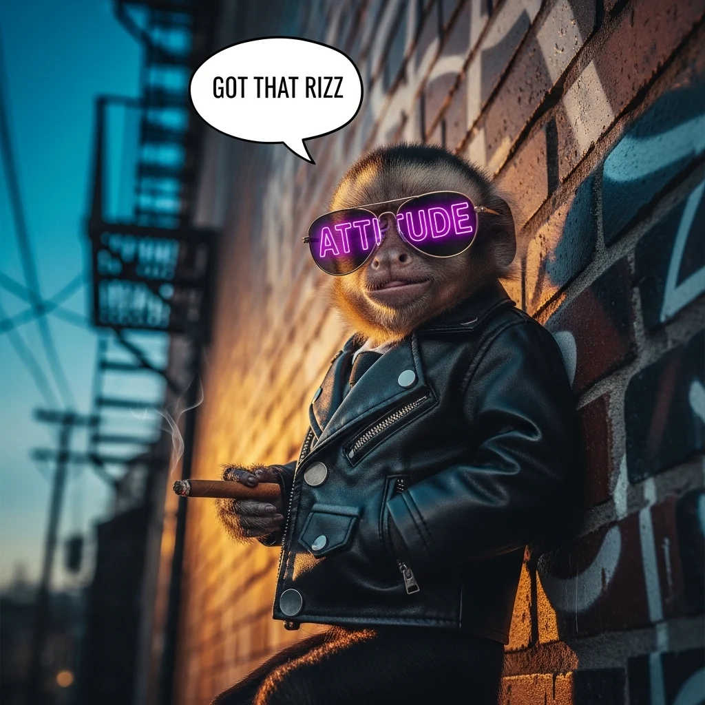 Attitude Rizz Monkey Wallpaper Captions