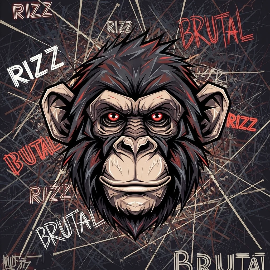 Brutal Rizz Monkey Wallpaper Lines