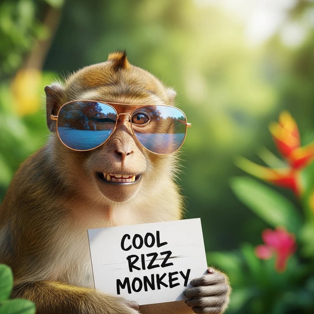 Cool Rizz Monkey Wallpaper Captions