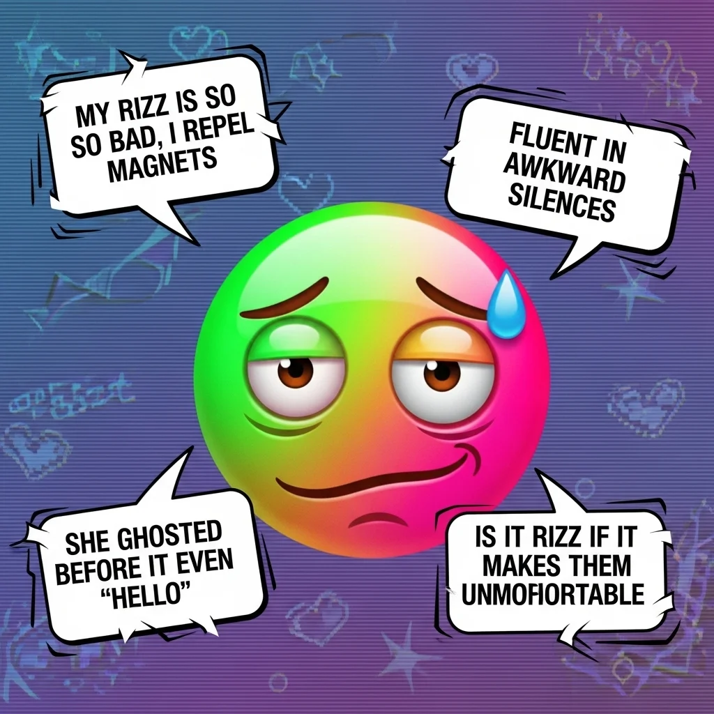 Dreadful Rizz Emoji Meme Captions with Attitude