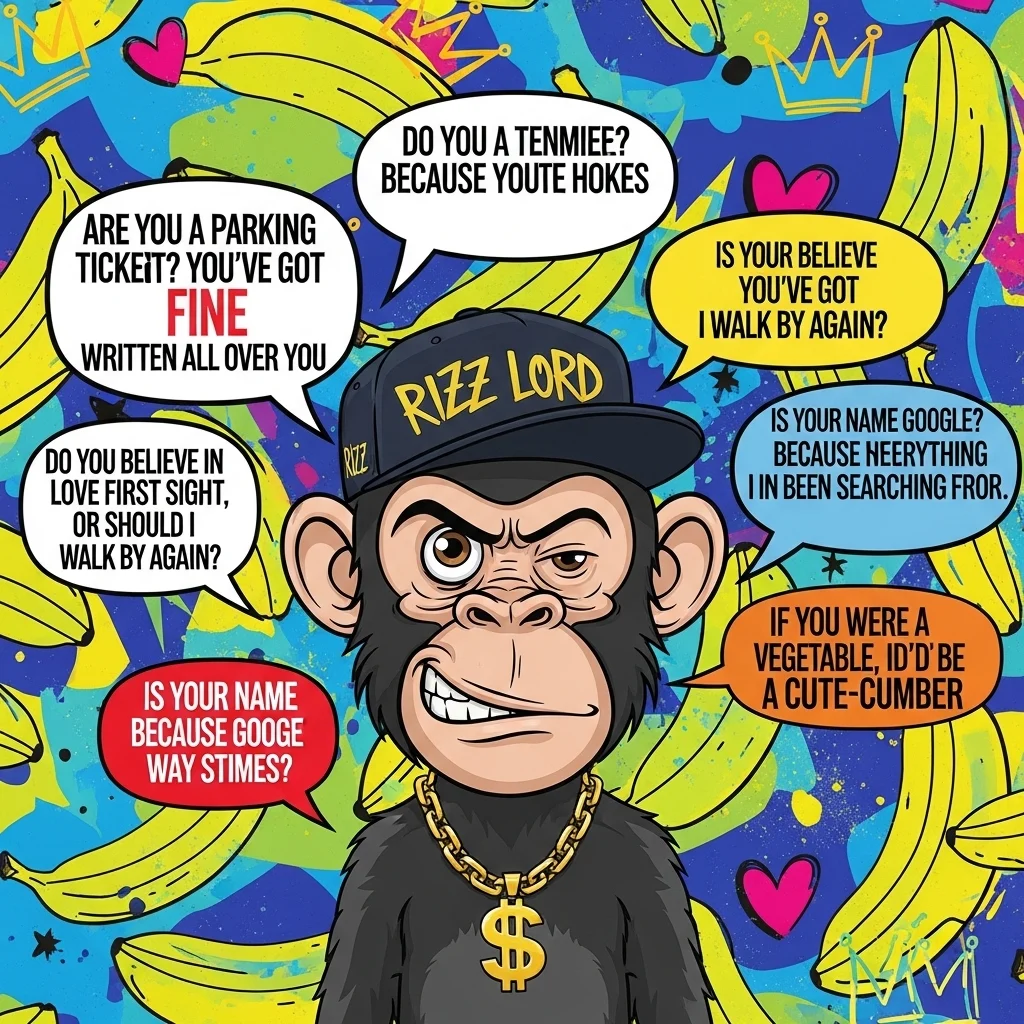 Funny Rizz Monkey Wallpaper Lines