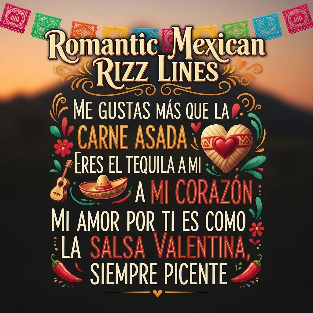 Romantic Mexican Rizz Lines with Heart