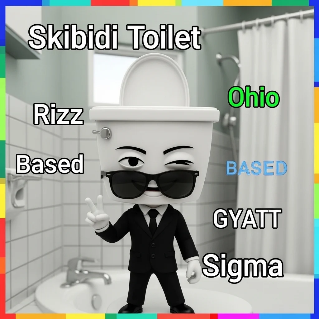 Skibidi Toilet Rizz Ohio Meme-Style Lines