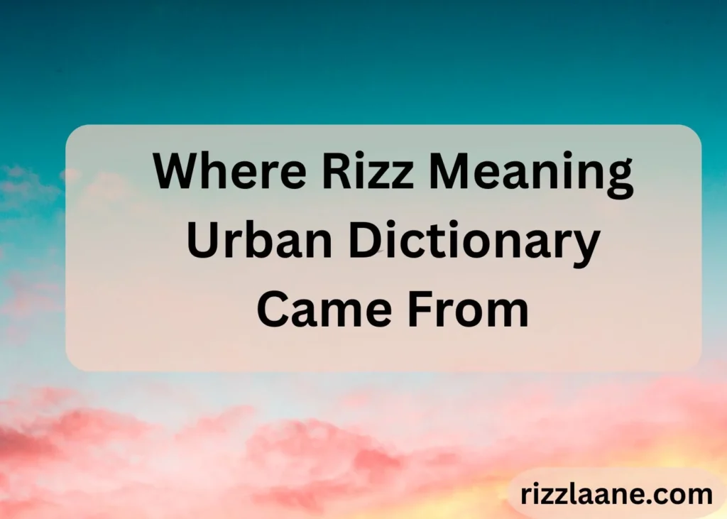 Rizz Meaning Urban Dictionary