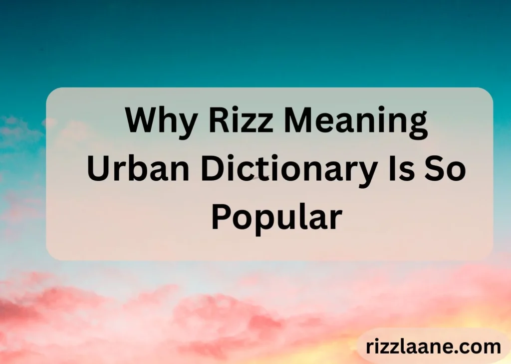 Rizz Meaning Urban Dictionary