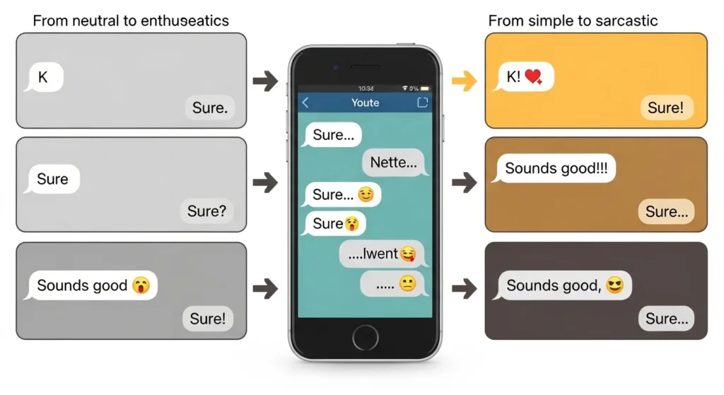 Common Examples of Changing Tone in Texting