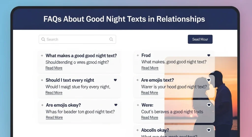 FAQs About Good Night Texts in Relationships