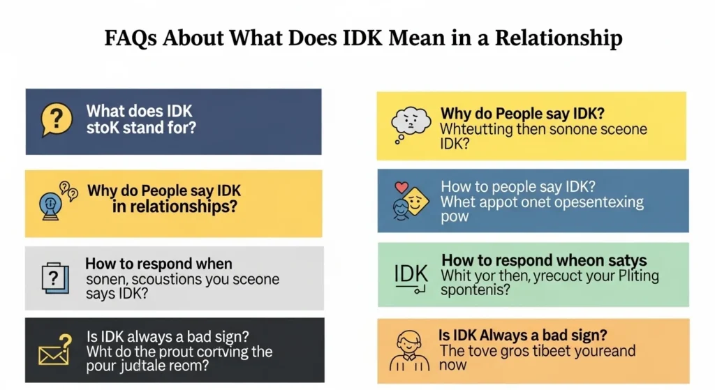 FAQs About What Does IDK Mean in a Relationship