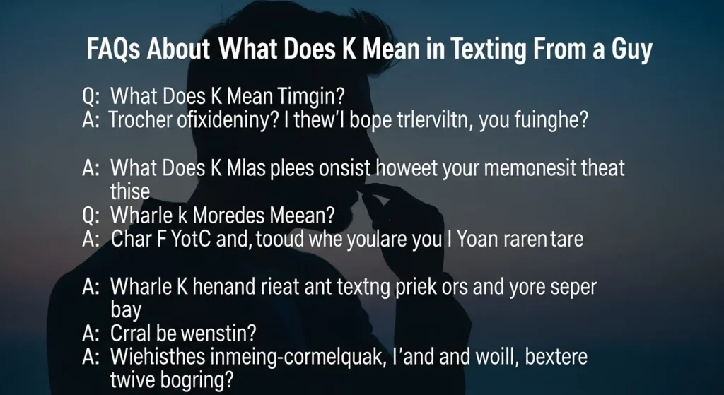 FAQs About What Does K Mean in Texting From a Guy