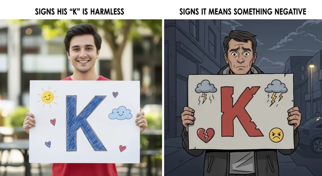 Signs His “K” Is Harmless vs Signs It Means Something Negative