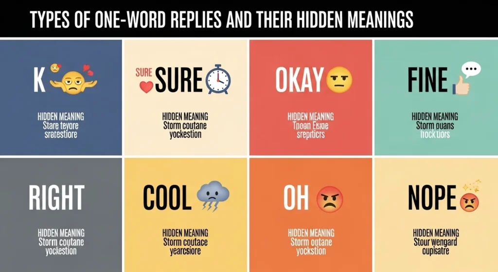 Types of One Word Replies and Their Hidden Meanings
