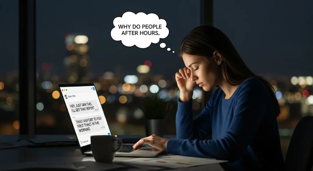 Why Do People Reply After Hours?