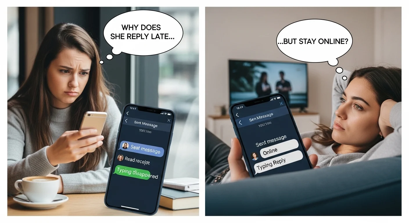 Why Does She Reply Late but Stay Online