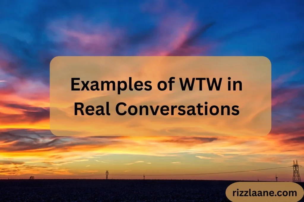 Examples of WTW in Real Conversations