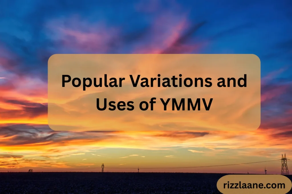 Popular Variations and Uses of YMMV